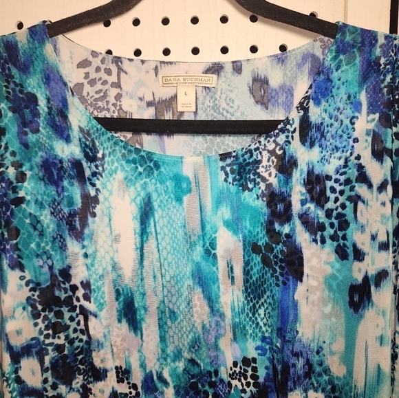 Dana Buchman Large Layered Teal Hi Low Style - Picture 2 of 6